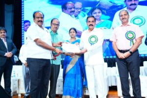 04.08.2022, Krishna DCCB bagged Best Performance Award for the year 2021-22 from APCOB and is recieved by Tanneeru Nageswara Rao, Chairman, A.Shyam Manohar, CEO