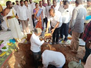 06.05.2022, Foundation Stone Laid of Building estimated 19.55Lakh by Tanneeru Nageswara rao, Chairman, Mondithoka Jagan Mohan Rao, MLA Nandigama @Vemulapalli PACS