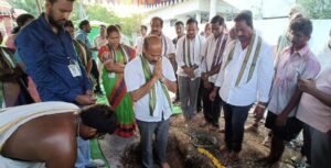 21.08.2022, Foundation Stone Laid for New Bank Biulding Estimated 97 Lakh by Tanneeru Nageswara Rao, Chairman, Board of Directors KDCCB and Kolusu Pardhasaradhi, MLA Penamaluru